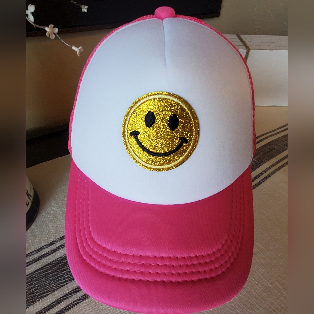 Fun, Adult, Happy Day, Nice Day, Pink Trucker hat, adjustable, NWOT